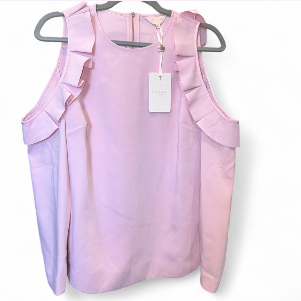 Ted Baker London Pink Flutter Sleeve Blouse